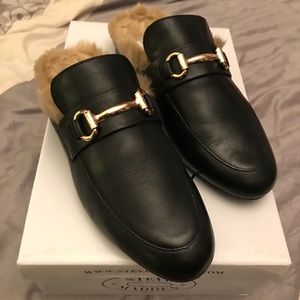 Steve Madden Fur Buckle Loafers