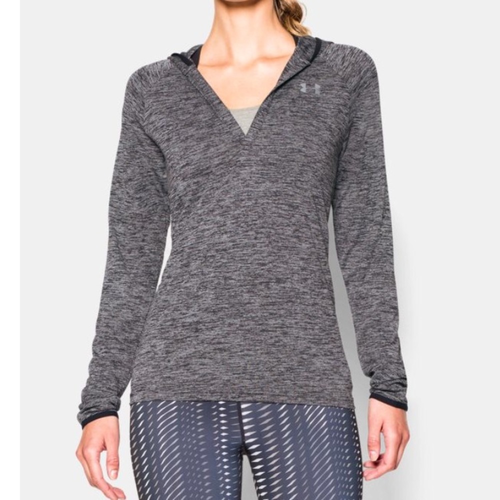 Black and Grey UA Tech Hoodie