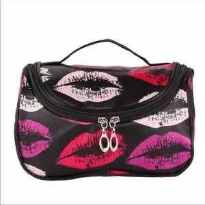 Lipstick kisses makeup bag