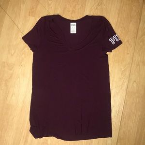 Cute Maroon Super Soft VS PINK v neck