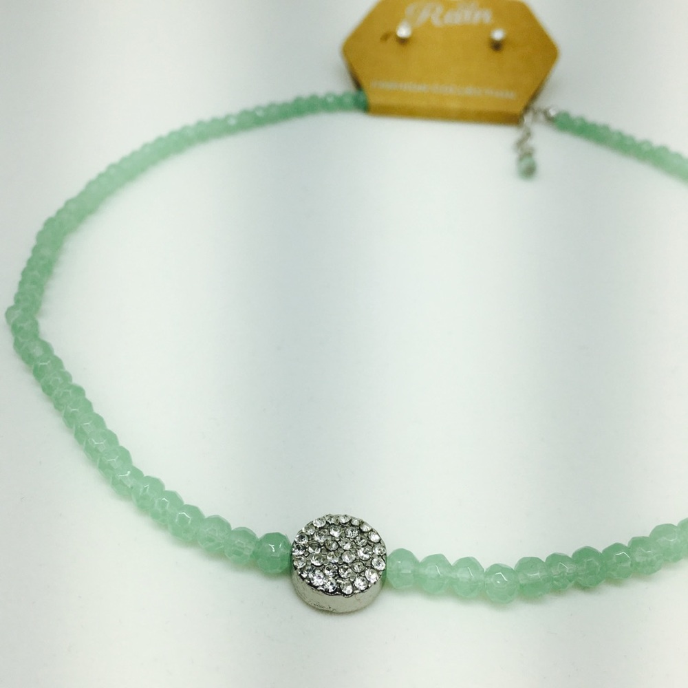 Mint Necklace and earrings
