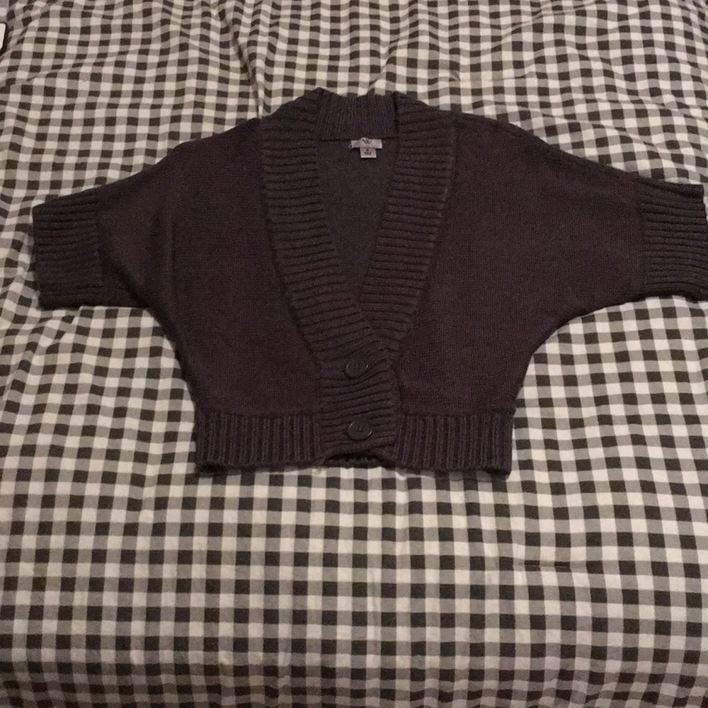 Dark Gray Half Sweater Cardigan