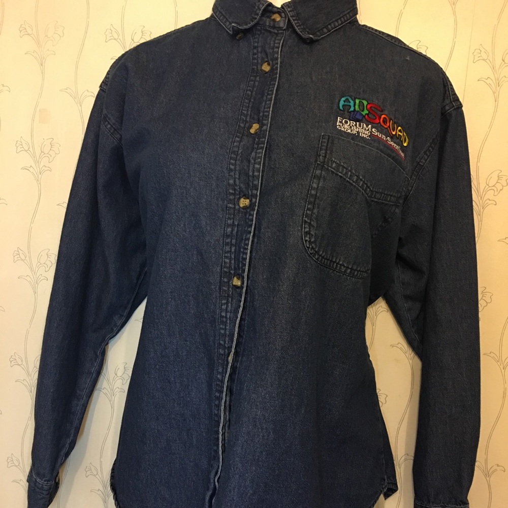 Women’s Denim Blue Long Sleeve Shirt - Large