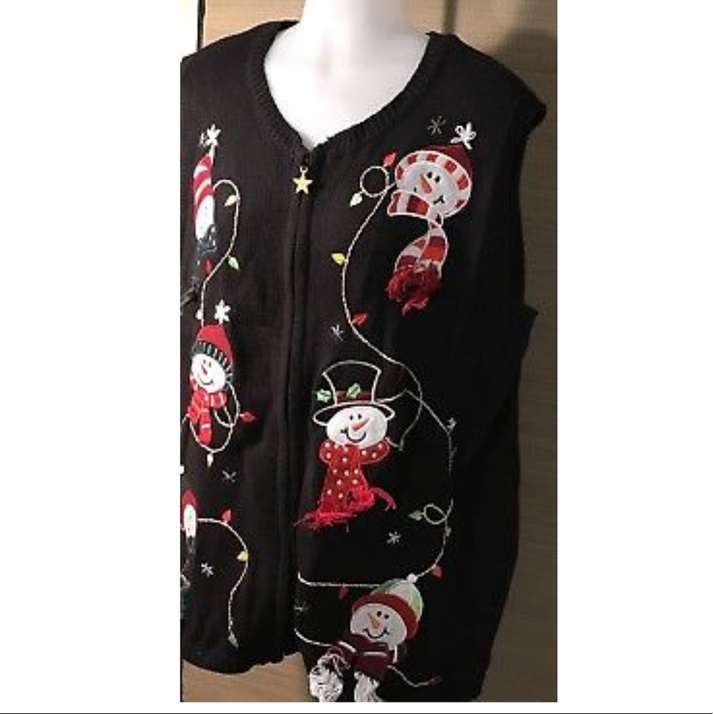 Ugly Christmas Snowman Vest - size 1X