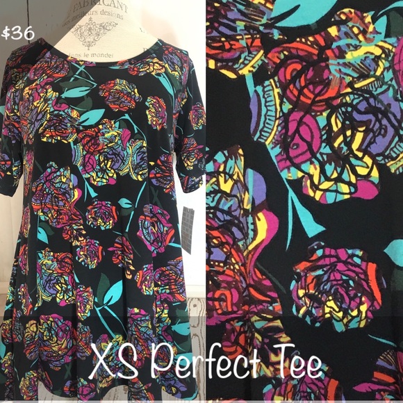 LuLaRoe Roses Perfect T - Picture 1 of 1