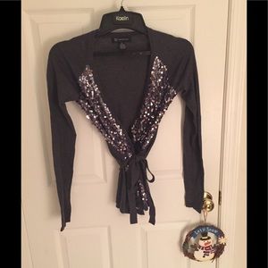 INC sweater with tie waste with sequins! Size S!