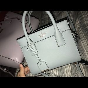 blue kate spade purse and wallet