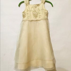 Rare Edition Girls Champagne Satin Party Dress SZ7