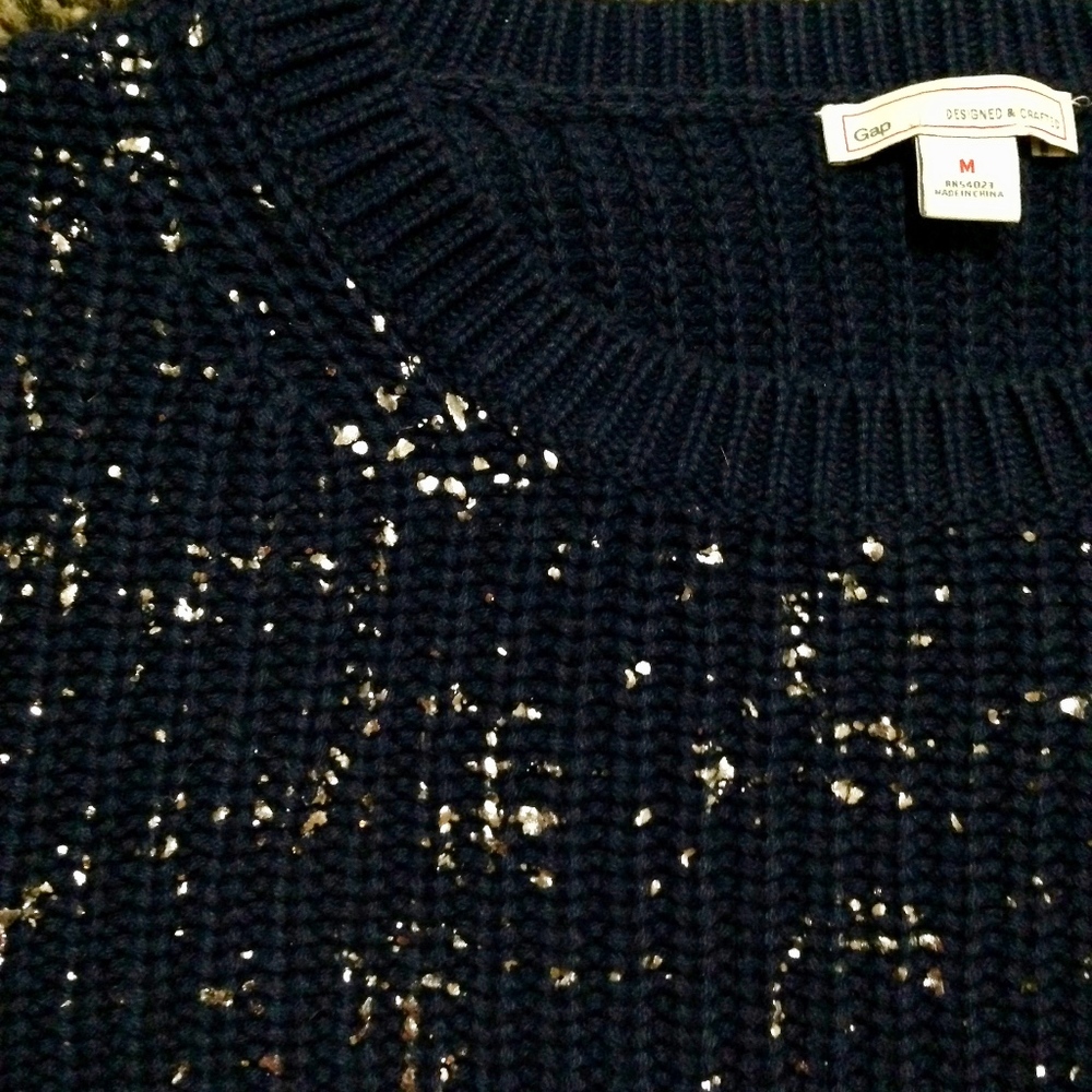 Women's GAP Metallic Oversized Sweater Size Medium - Picture 2 of 4