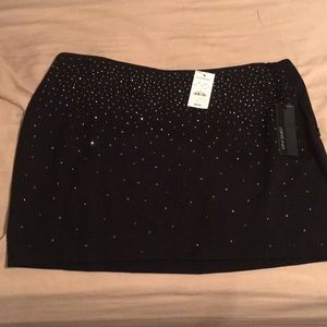 Rhinestone studded express black mini skirt sz 10