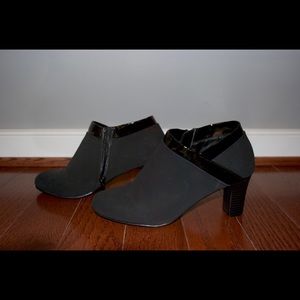 Black heeled ankle booties