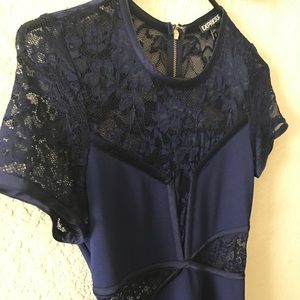 Express Navy Blue Lace Dress