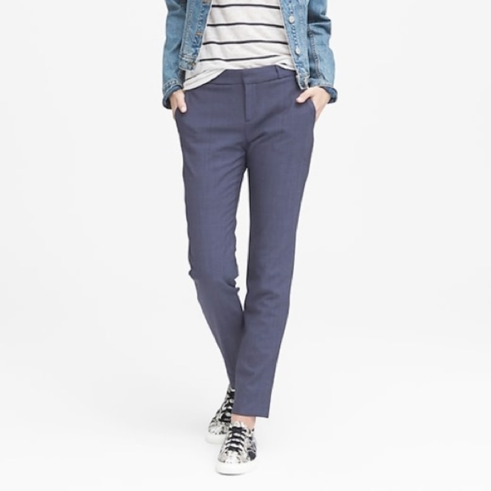 Banana Republic blue Ryan wool pants 6L NWT tall