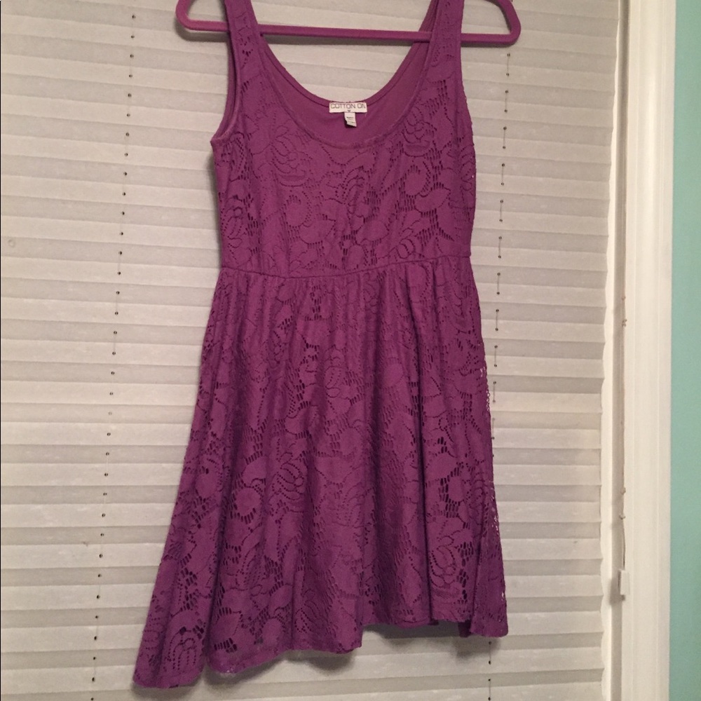 Lace Purple Babydoll Dress