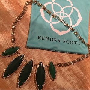 Kendra Scott Statement Necklace Emerald Green Gold
