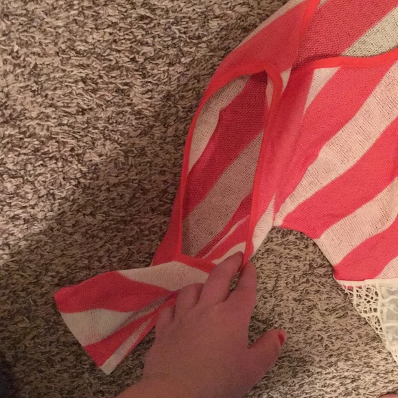 Striped Off the Shoulder Shirt - Picture 2 of 7