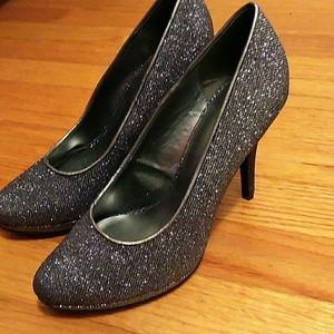 M.P.S. sparkling silver closed toe heels
