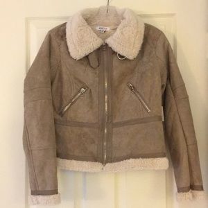 Faux suede beige jacket