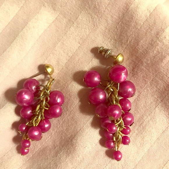 Grape bunch berry earrings Vintage - Picture 1 of 2