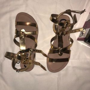Gold gladiator sandals