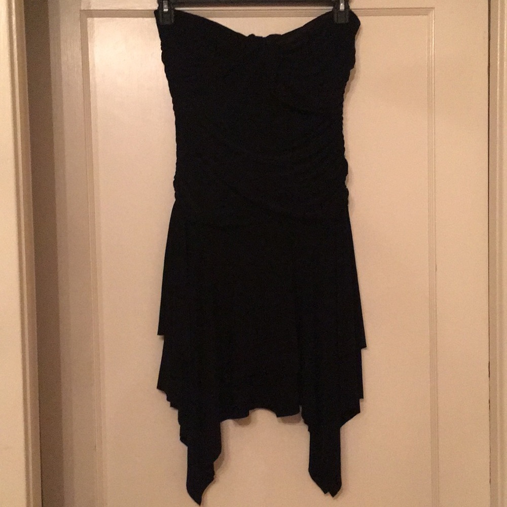 Black evening mini dress