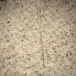 Sterling silver heart, key necklace