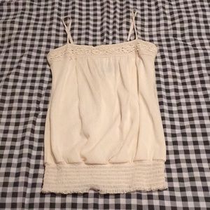 Cream Spaghetti Strap Shirt