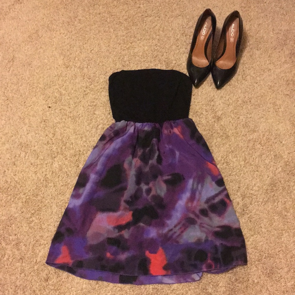 3 for $15 Strapless black purple and pink dress
