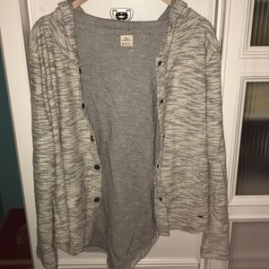 Unworn ONEILL grey hooded cardigan