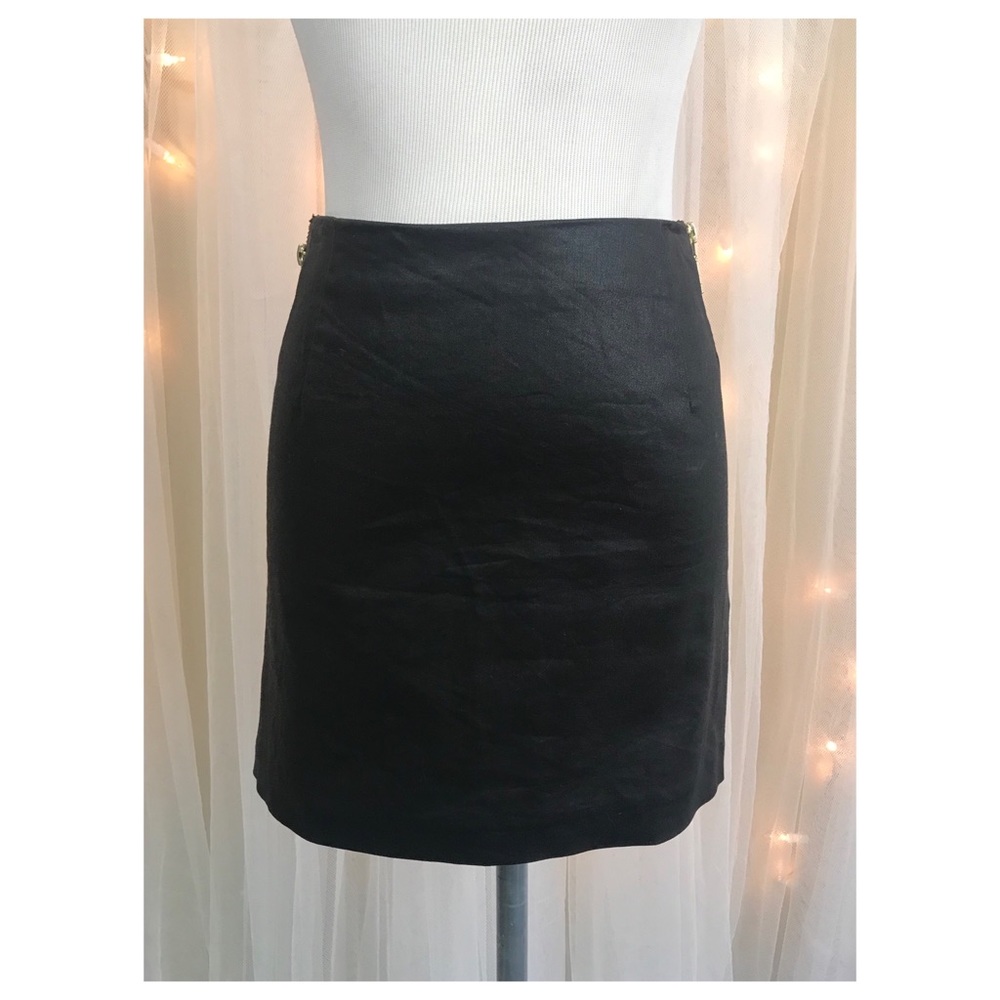 H&M Waxed Denim Mini Skirt