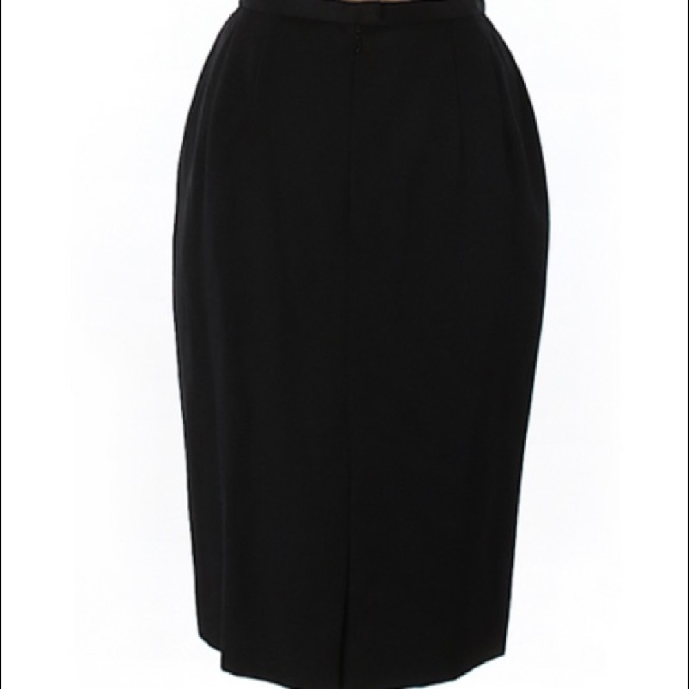 Carlisle black sheath wool pencil skirt