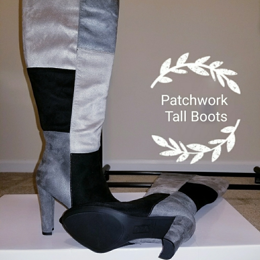 Patchwork Tall Boots