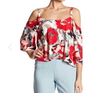 Cupcakes and Cashmere cold shoulder blouse