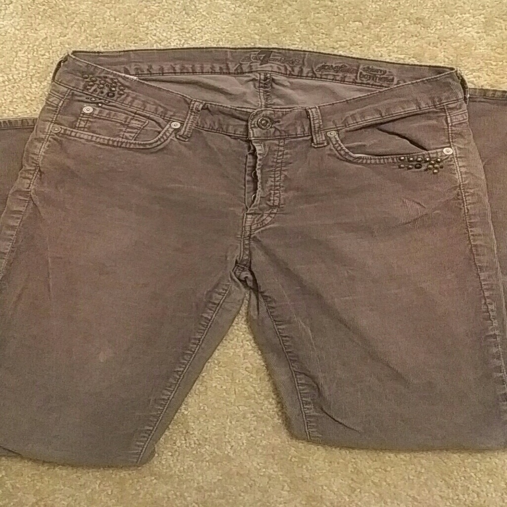 7 for all Mankind skinny gray corduroy 28