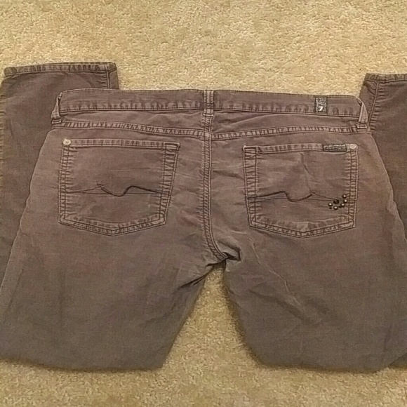 7 for all Mankind skinny gray corduroy 28 - Picture 6 of 7