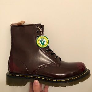 cherry red vegan 1460 dr. marten boots