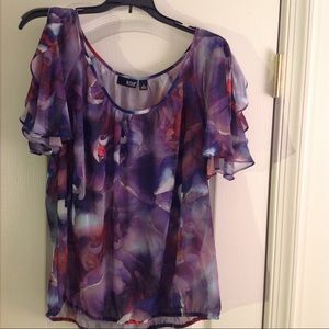 Beautiful sheer multi colored purple top