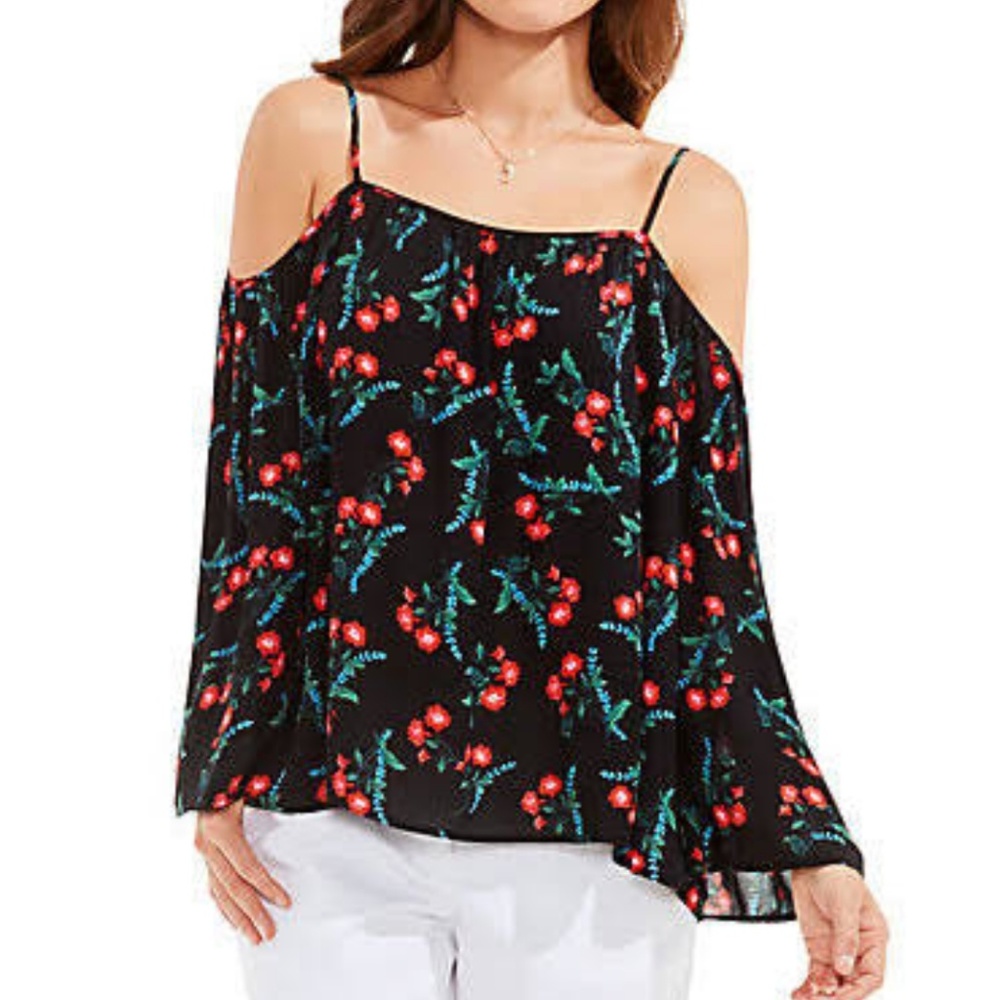 VINCE CAMUTO NEW NWT Cold Shoulder Floral blouse