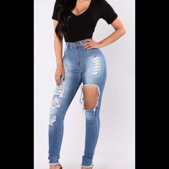Fashion Nova “Serena” Distressed High Waisted Jean - Picture 2 of 5