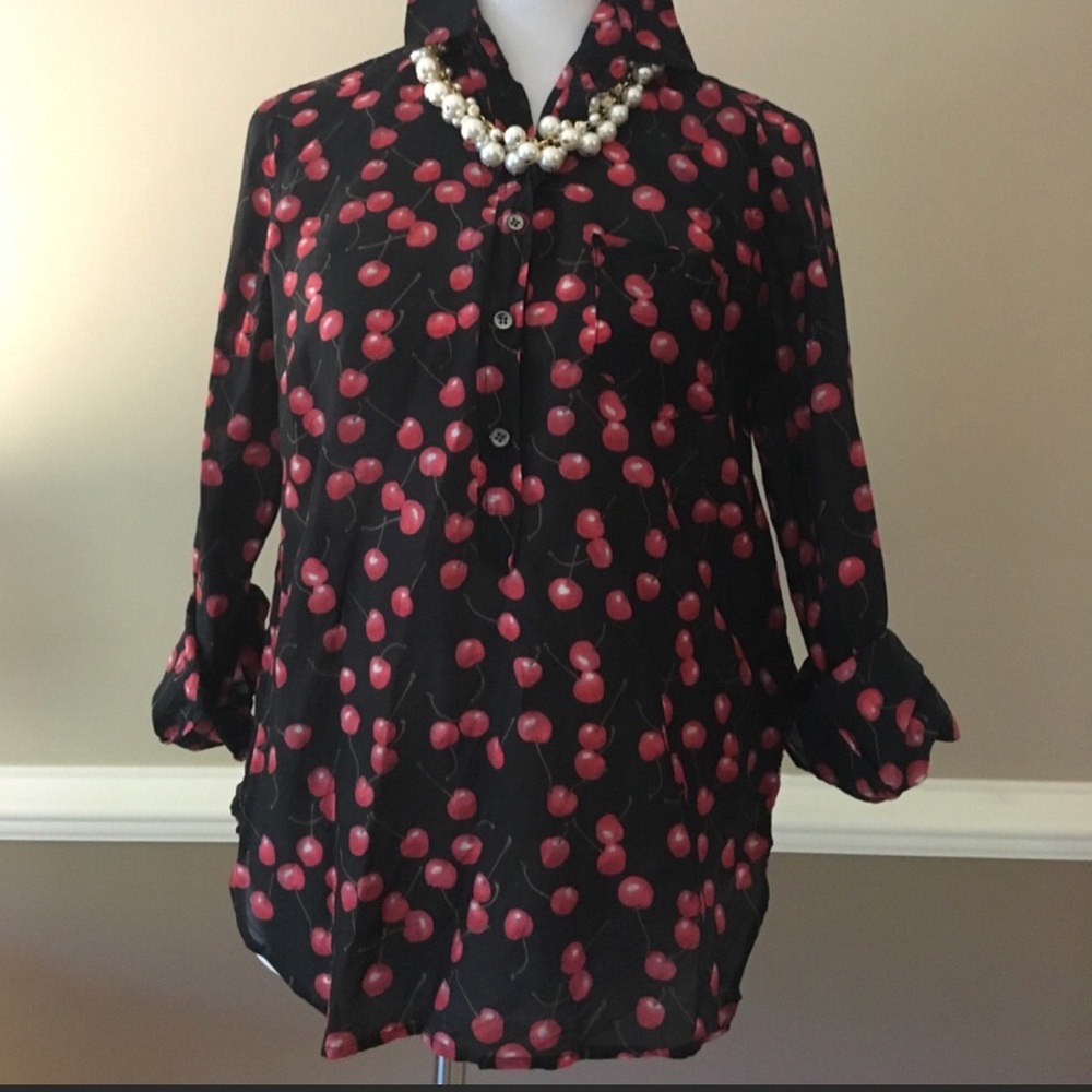 JCrew Cherries Blouse