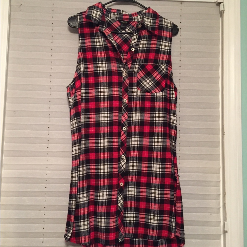 Plaid flannel tunic/ shirt dress