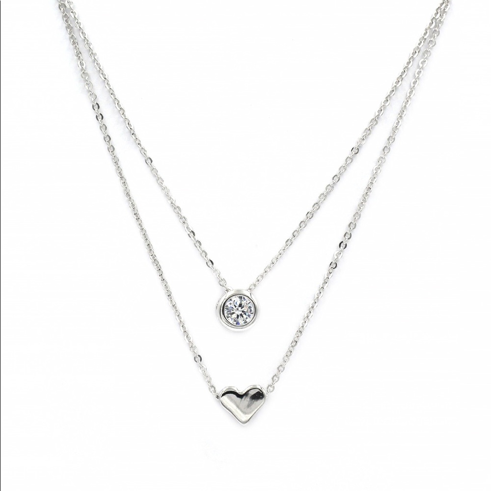 Small love circle crystal necklace