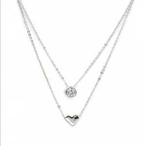 Small love circle crystal necklace