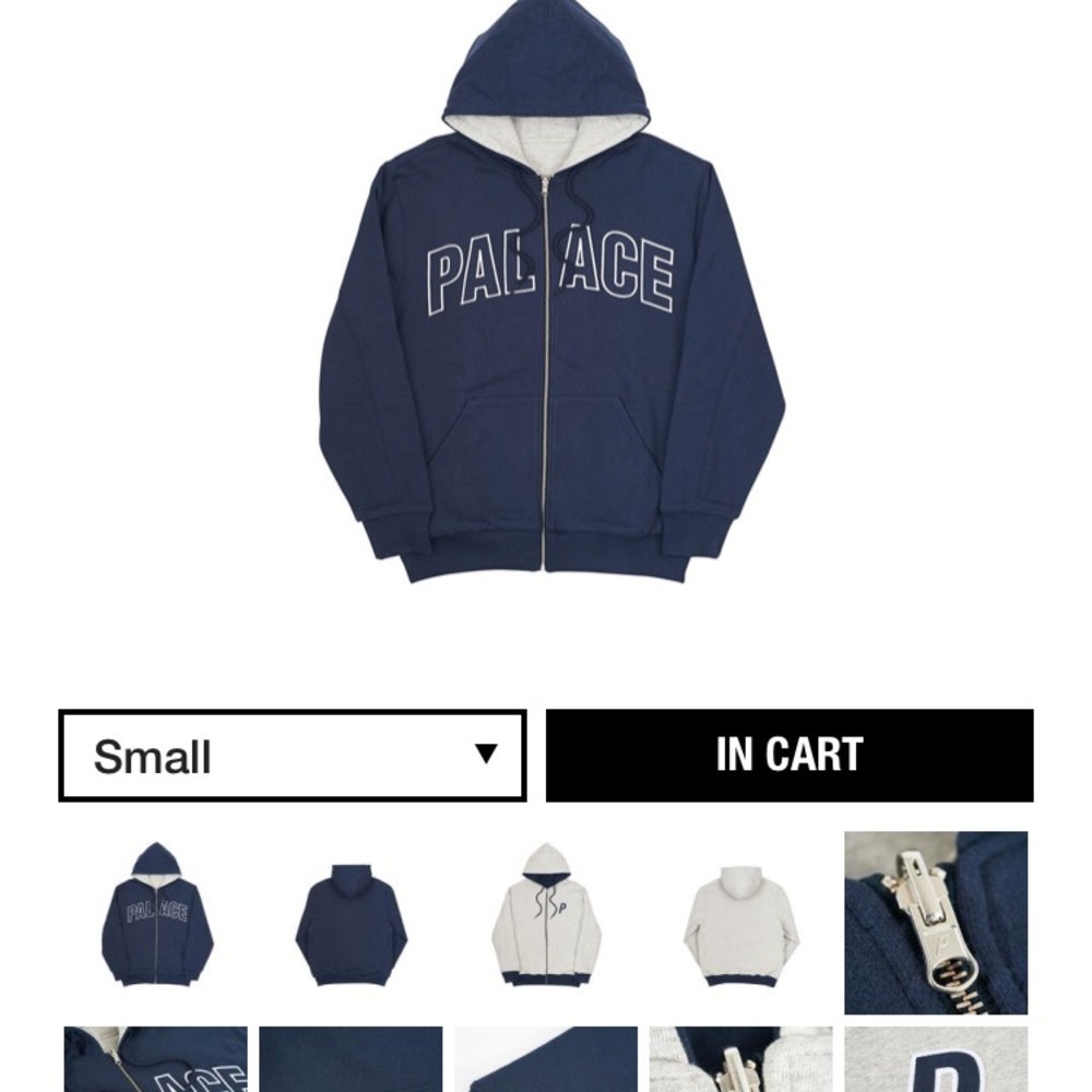 palace zip up jacket