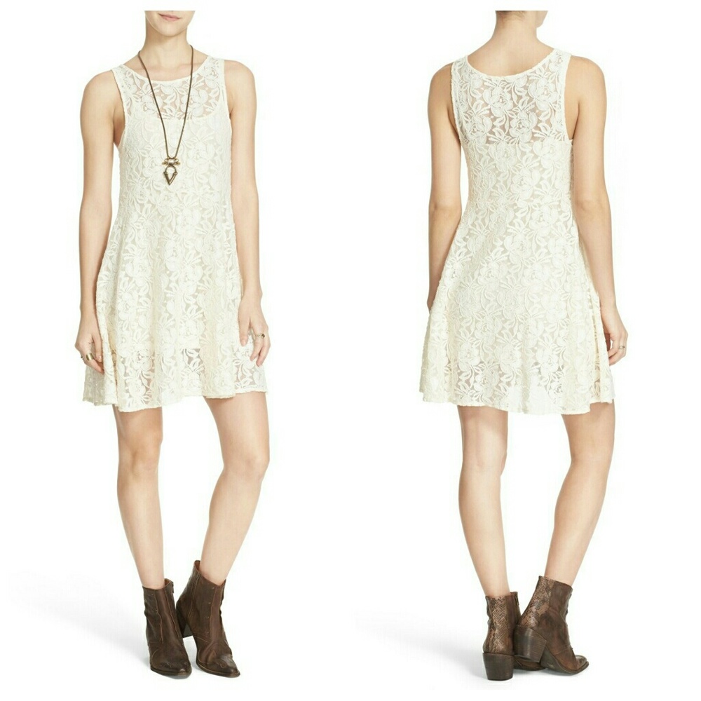 FREE PEOPLE lace fit & flare dress