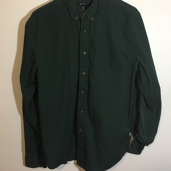 Forest green button down shirt Clearance