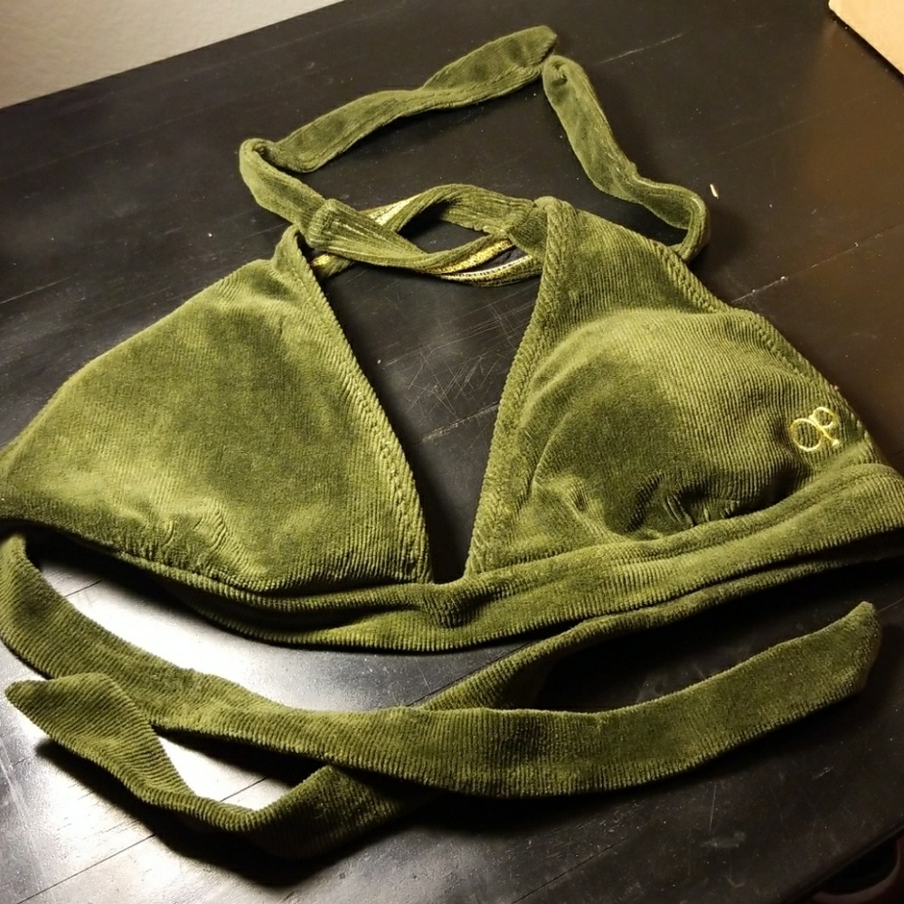 corduroy material  bikini top.