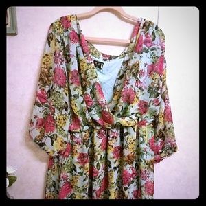 Igigi Cecillia Faux Wrap Mint Green Floral Dress