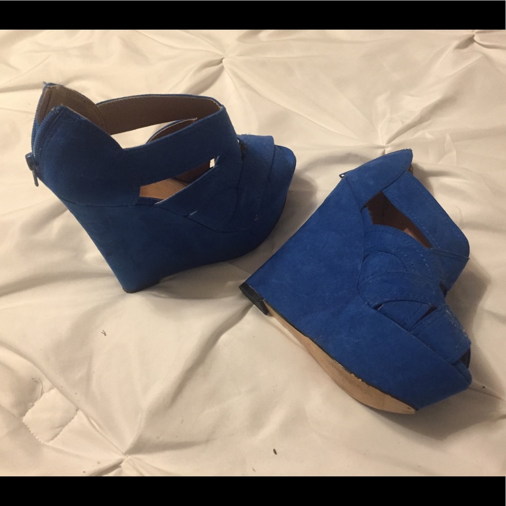 Royal blue wedges