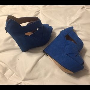 Royal blue wedges